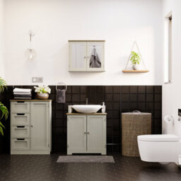Lassic Bath Vida Priano Grey 2 Door Mirrored Bathroom Wall Cabinet - thumbnail 4