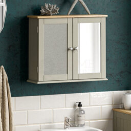 Lassic Bath Vida Priano Grey 2 Door Mirrored Bathroom Wall Cabinet - thumbnail 1