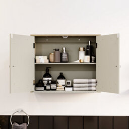 Lassic Bath Vida Priano Grey 2 Door Mirrored Bathroom Wall Cabinet - thumbnail 3
