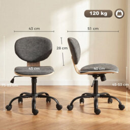 Grey Home Office Desk Chair Ergonomic Swivel Chair - thumbnail 2