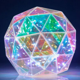 Urbn-Living Urbnliving 20Cm Round 2 Pcs Iridescent Ball Decoration 30 Led String Fairy Lights Indoor Wedding Decor - thumbnail 2