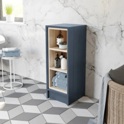 Affine 1540mm Traditional Double Vanity Basin Unit & Shelving Bathroom Furniture Blue - thumbnail 5