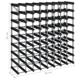 Vidaxl Wine Rack For 72 Bottles Black Solid Pine Wood Wine Racks - thumbnail 5