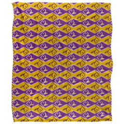 Jq Licensing Silky Patterned Fishing Supersoft Blanket Yellow/purple (One Size)