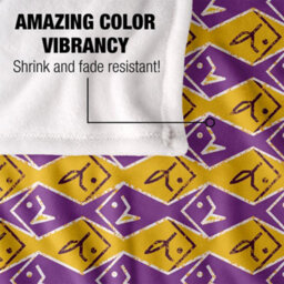 Jq Licensing Silky Patterned Fishing Supersoft Blanket Yellow/purple (One Size) - thumbnail 4