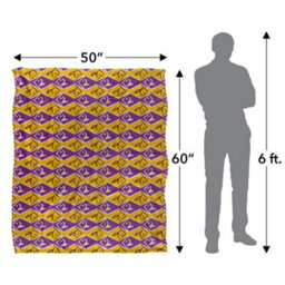 Jq Licensing Silky Patterned Fishing Supersoft Blanket Yellow/purple (One Size) - thumbnail 5