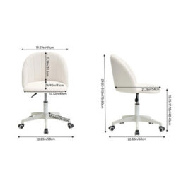 Living And Home White Height Adjustable Vanity Chair Dressing Stool With Wheels - thumbnail 6
