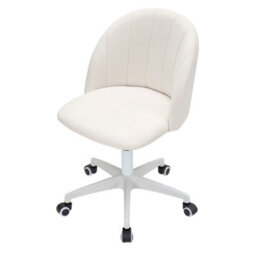 Living And Home White Height Adjustable Vanity Chair Dressing Stool With Wheels - thumbnail 5