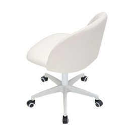 Living And Home White Height Adjustable Vanity Chair Dressing Stool With Wheels - thumbnail 4