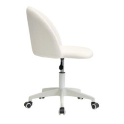 Living And Home White Height Adjustable Vanity Chair Dressing Stool With Wheels - thumbnail 3