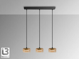 Luminosa Lighting Luminosa Olaia Bar Pendant Ceiling Light Black, Amber 3Xgx53 3000K 660Lm - Uk Stock - thumbnail 4