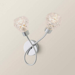 Valuelights Astley Pair Of Chrome 2 Way Wall Lights With Swirl Effect Shades And Bulbs - thumbnail 6