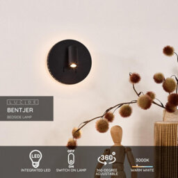 Lucide Bentjer Modern Reading Wall Light 14Cm - Led - 1X11W 3000K - Black - thumbnail 3