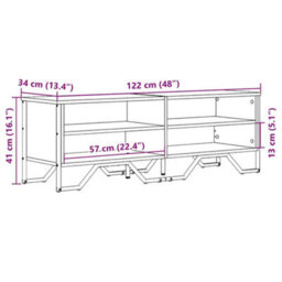 Berkfield Modern Tv Cabinet Smoked Oak 122X34X41 Cm Engineered Wood - thumbnail 9