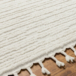 Livabliss Nora-Global Grey Ivory High Pile Fringe Living Dining Bedroom Rug 200 X 275 Cm Easy Care, Non Shedding - thumbnail 3