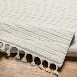 Livabliss Nora-Global Grey Ivory High Pile Fringe Living Dining Bedroom Rug 200 X 275 Cm Easy Care, Non Shedding - thumbnail 4