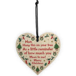 Red Ocean Christmas Tree Decoration For Nan Novelty Wooden Hanging Bauble Gift For Nan Nanny - thumbnail 5