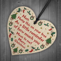 Red Ocean Christmas Tree Decoration For Nan Novelty Wooden Hanging Bauble Gift For Nan Nanny - thumbnail 6