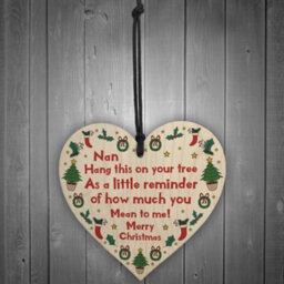 Red Ocean Christmas Tree Decoration For Nan Novelty Wooden Hanging Bauble Gift For Nan Nanny - thumbnail 2