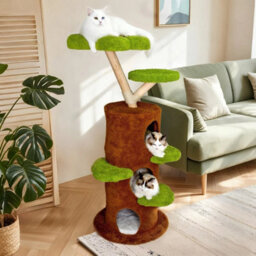 58Inch Tall Tree Cat Tree Tower Multi-Level Indoor Large Pet Cat Activity Center - thumbnail 4
