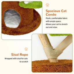 58Inch Tall Tree Cat Tree Tower Multi-Level Indoor Large Pet Cat Activity Center - thumbnail 3