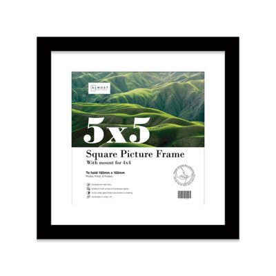 "5X5"" Black Picture Frame - 5X5"" Square Frame With 4X4"" Mount For 5X5""/4X4"" Pictures Art Deco Style Room Decor, 1 Pack" - image 1