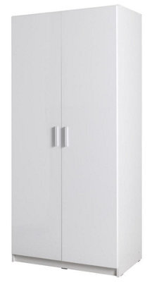 Arte Snow 02 Hinged Wardrobe W92Cm X H198Cm X D54Cm - White Gloss Front & White Matt Carcass - image 1
