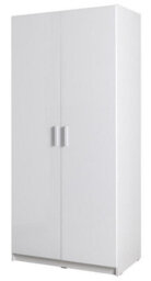 Arte Snow 02 Hinged Wardrobe W92Cm X H198Cm X D54Cm - White Gloss Front & White Matt Carcass - thumbnail 1