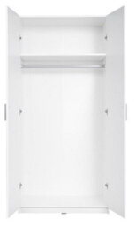 Arte Snow 02 Hinged Wardrobe W92Cm X H198Cm X D54Cm - White Gloss Front & White Matt Carcass - thumbnail 2