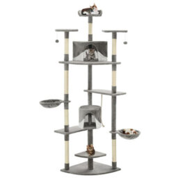 Walplus Cat Tree With Sisal Scratching Posts 203 Cm Grey And White - thumbnail 1