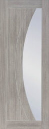 Xl Joinery Internal Laminate White Grey Salerno With Clear Glass Door - 2040 X 726 X 40mm - thumbnail 2