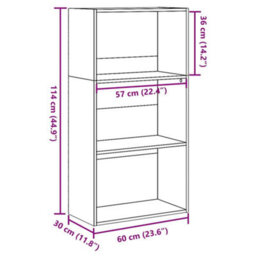Berkfield Bookcase Sonoma Oak 60X30X114 Cm Engineered Wood - thumbnail 9