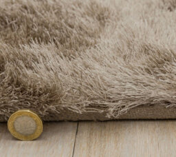Mocha Super Soft Shaggy Handmade Modern Plain Sparkle Easy To Clean Rug For Dining Room Bedroom Living Room-65Cm X 135Cm - thumbnail 2
