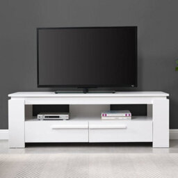 Furniture in Fashion Portland Wooden Tv Stand With 2 Drawers In White - thumbnail 2
