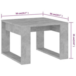 Vidaxl Side Table Concrete Grey 50X50X35 Cm Engineered Wood - thumbnail 9