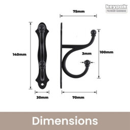 Keypak 5 Pack Rustic Country Hook With Backplate Black Metal - Vintage Wall Mounted Coat Hook, Easy Diy Install - thumbnail 2