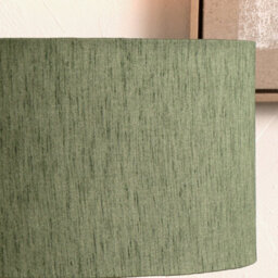 Pacific Lifestyle 35Cm Green Slubbed Faux Silk Gold Lined Cylinder Table Lamp Shade - thumbnail 2