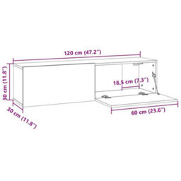Berkfield Sturdy Tv Cabinet Sonoma Oak 120X30X30 Cm Engineered Wood - thumbnail 8
