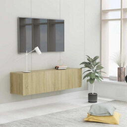 Berkfield Sturdy Tv Cabinet Sonoma Oak 120X30X30 Cm Engineered Wood - thumbnail 2