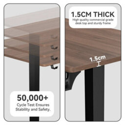 New Electric Standing Desk Height Adjustable With Memory Control Rustic Brown - thumbnail 5