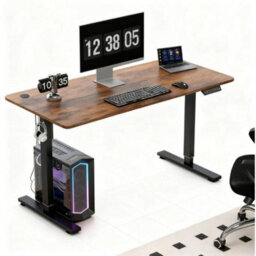 New Electric Standing Desk Height Adjustable With Memory Control Rustic Brown
