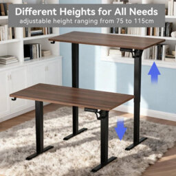 New Electric Standing Desk Height Adjustable With Memory Control Rustic Brown - thumbnail 3