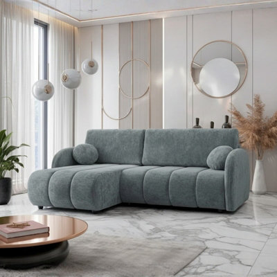 Universal Corner Sofa Zara L 2R+Lc With Sleeping Function And Storage Grey - image 1