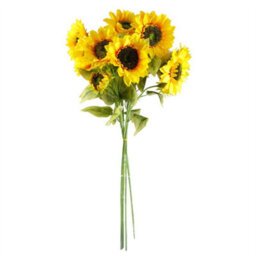 Leaf Pack Of 6 X 88Cm Yellow Artificial Sunflower - 18 Heads - thumbnail 2