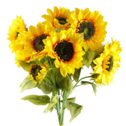 Leaf Pack Of 6 X 88Cm Yellow Artificial Sunflower - 18 Heads
