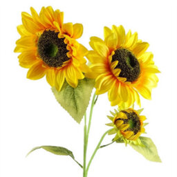 Leaf Pack Of 6 X 88Cm Yellow Artificial Sunflower - 18 Heads - thumbnail 5