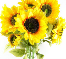 Leaf Pack Of 6 X 88Cm Yellow Artificial Sunflower - 18 Heads - thumbnail 4