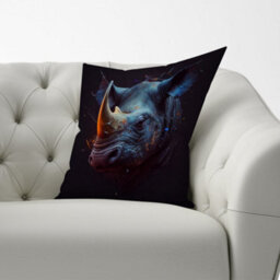 Warren Reed Designer Rhino Face Splashart Cushions 60Cm X 60Cm - thumbnail 2