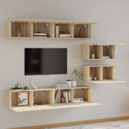 Berkfield Classic 4 Piece Tv Cabinet Set Sonoma Oak Engineered Wood - thumbnail 6