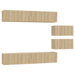 Berkfield Classic 4 Piece Tv Cabinet Set Sonoma Oak Engineered Wood - thumbnail 1